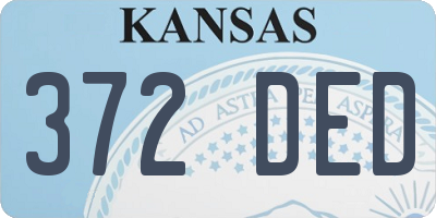 KS license plate 372DED