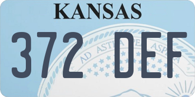 KS license plate 372DEF