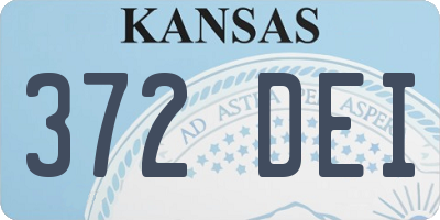 KS license plate 372DEI