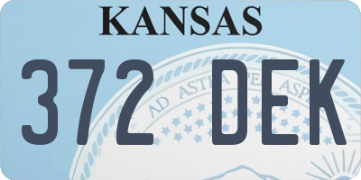 KS license plate 372DEK