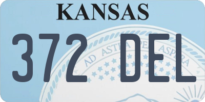 KS license plate 372DEL