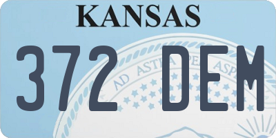 KS license plate 372DEM