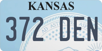 KS license plate 372DEN