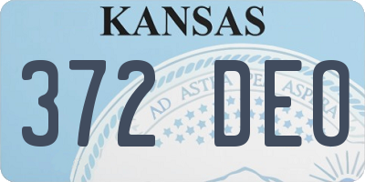 KS license plate 372DEO