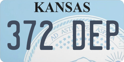 KS license plate 372DEP