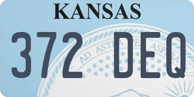 KS license plate 372DEQ