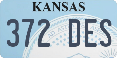 KS license plate 372DES