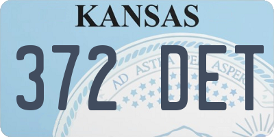 KS license plate 372DET