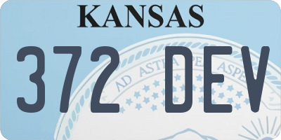 KS license plate 372DEV