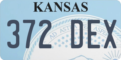 KS license plate 372DEX