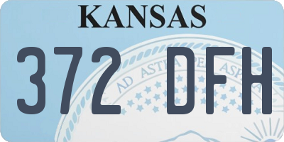 KS license plate 372DFH