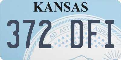 KS license plate 372DFI