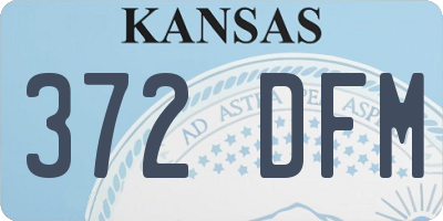 KS license plate 372DFM