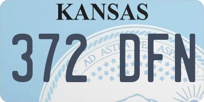 KS license plate 372DFN