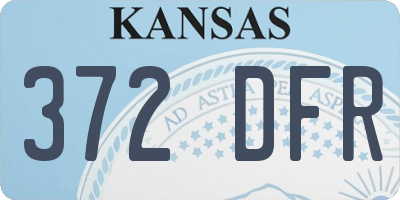 KS license plate 372DFR