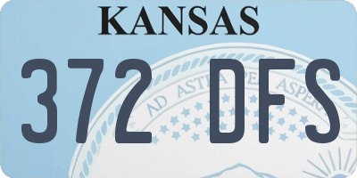 KS license plate 372DFS