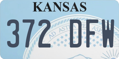 KS license plate 372DFW