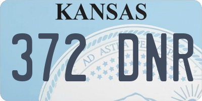 KS license plate 372DNR