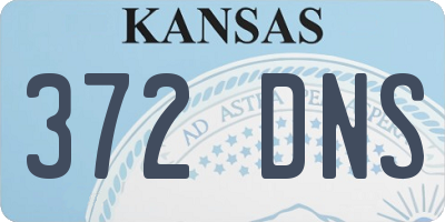 KS license plate 372DNS
