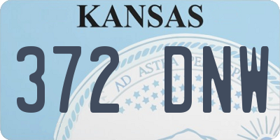 KS license plate 372DNW