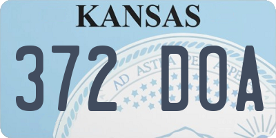 KS license plate 372DOA