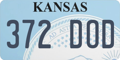 KS license plate 372DOD