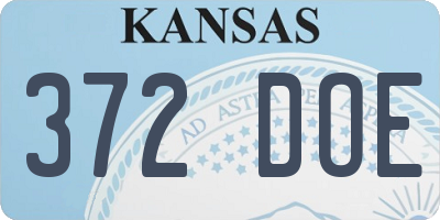KS license plate 372DOE