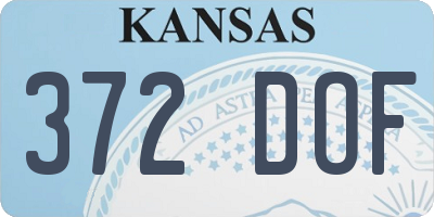 KS license plate 372DOF