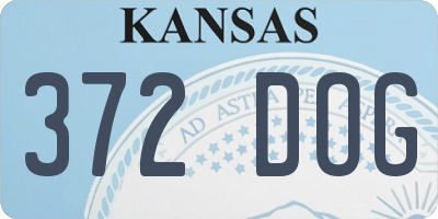 KS license plate 372DOG