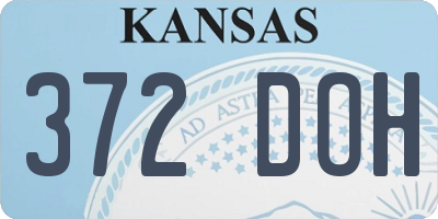 KS license plate 372DOH