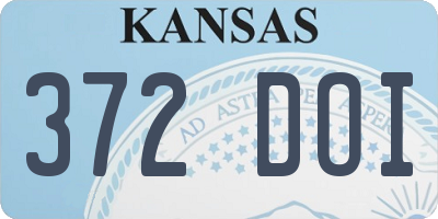 KS license plate 372DOI