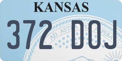 KS license plate 372DOJ