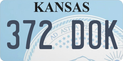 KS license plate 372DOK