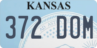 KS license plate 372DOM