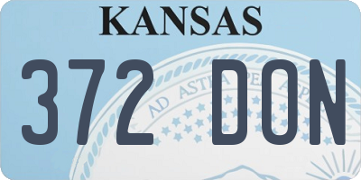 KS license plate 372DON