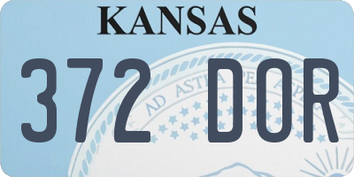 KS license plate 372DOR