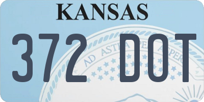 KS license plate 372DOT