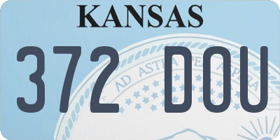 KS license plate 372DOU
