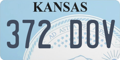 KS license plate 372DOV