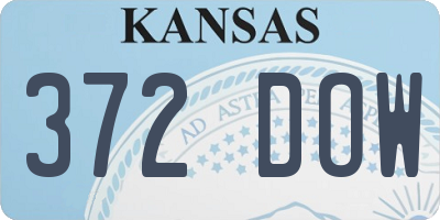 KS license plate 372DOW