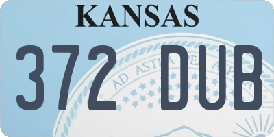 KS license plate 372DUB