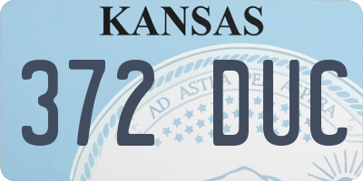 KS license plate 372DUC