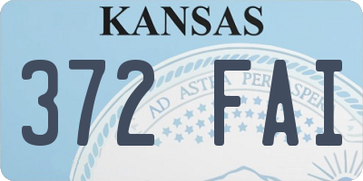 KS license plate 372FAI