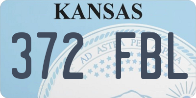 KS license plate 372FBL