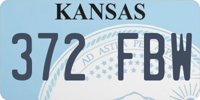 KS license plate 372FBW