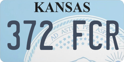 KS license plate 372FCR