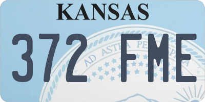 KS license plate 372FME