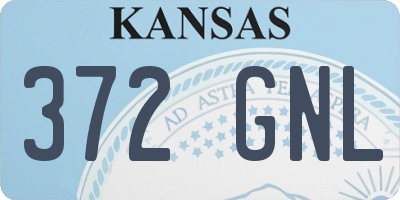 KS license plate 372GNL