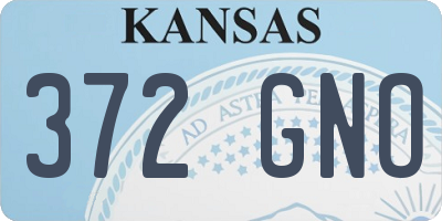KS license plate 372GNO
