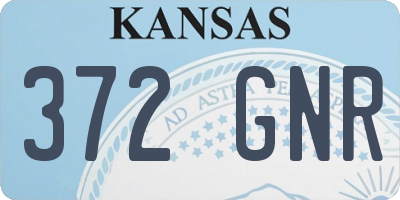 KS license plate 372GNR